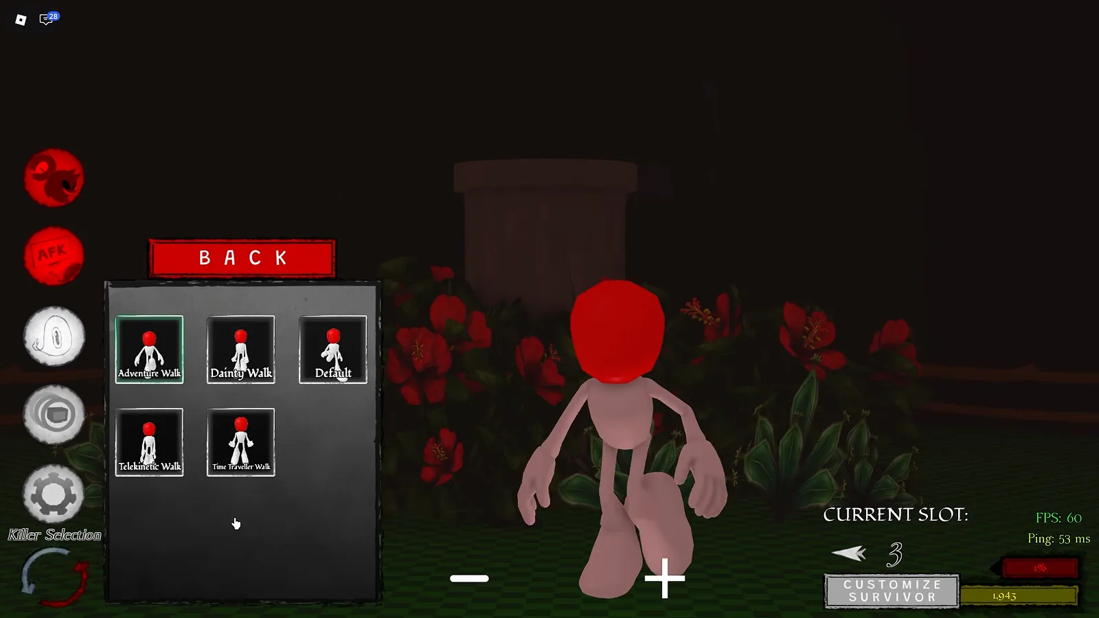 Abyssal Escape Vessel Presets menu showing Black Knife, Sonic Hog, Dark Prince, and Hopeful Girl templates